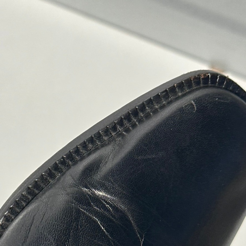 Jil Sander Vintage Black Leather Square Toe Block Heel Pumps Made in Spain 38 - Picture 10 of 13